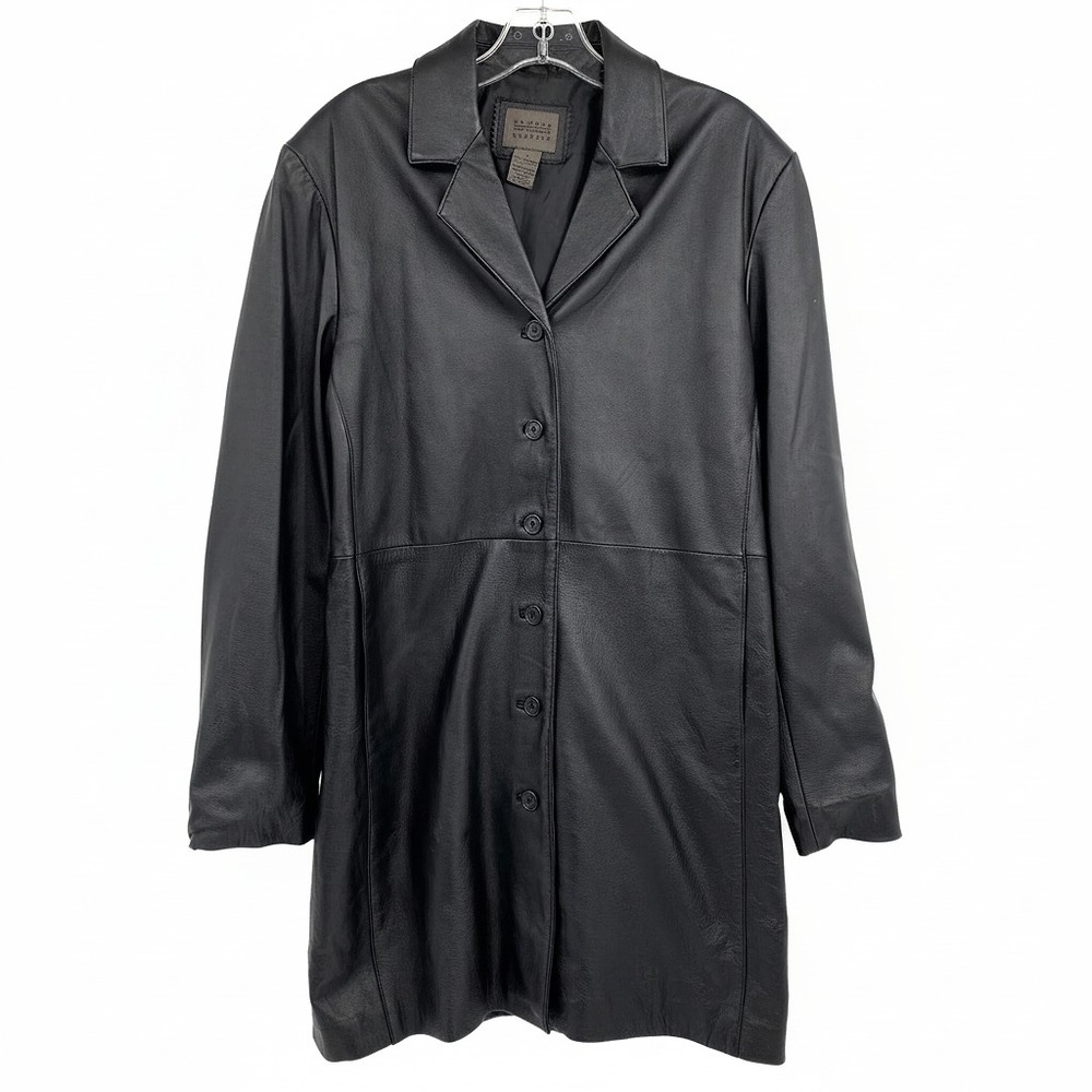 John Paul Richard Leather Button Up Jacket | Women's 12 | Black
